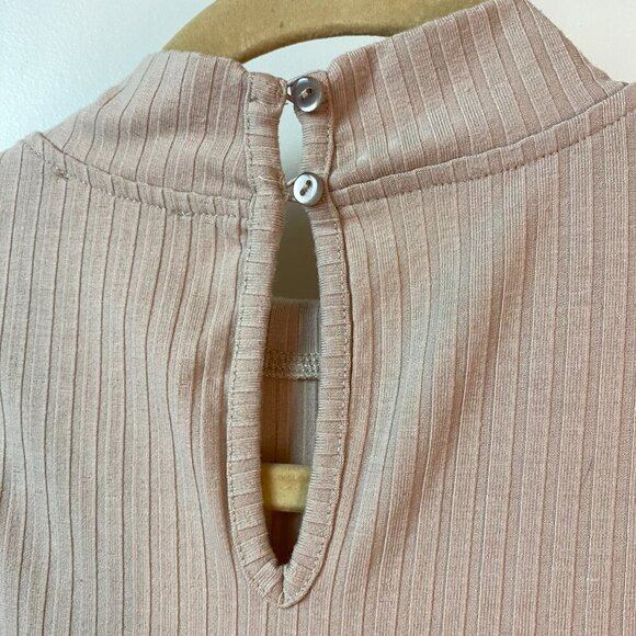 Women's Venus Twist Bodycon Ribbed Maxi Dress Keyhole Back Mock Neck - Picture 11 of 13